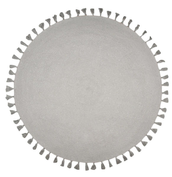 Dywan okrągły szary z połyskiem Josephine 140x140cm