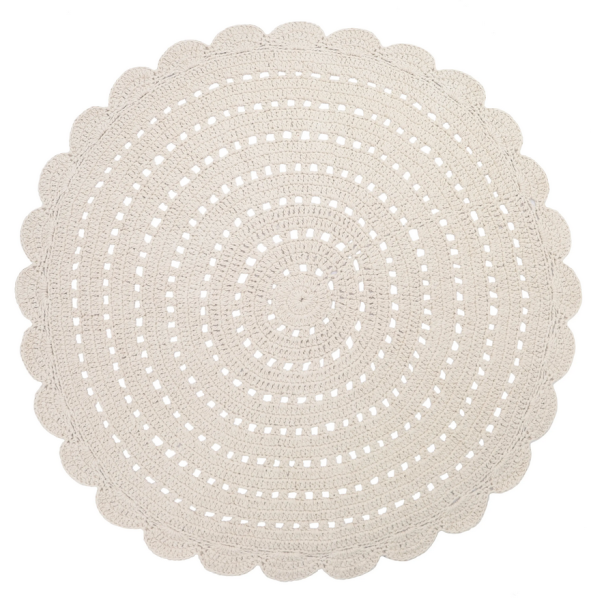 Dywan okrągły szydełkowany Alma Ecru 150x150 cm