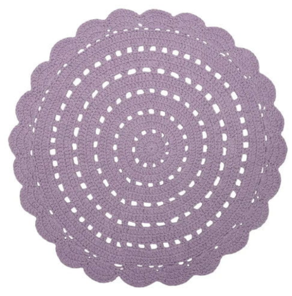 Dywan okrągły szydełkowany Alma Mauve 120x120 cm