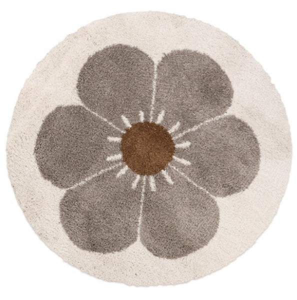 Dywan dziecięcy okrągły BOHEMIAN DAISY taupe 120x120 cm