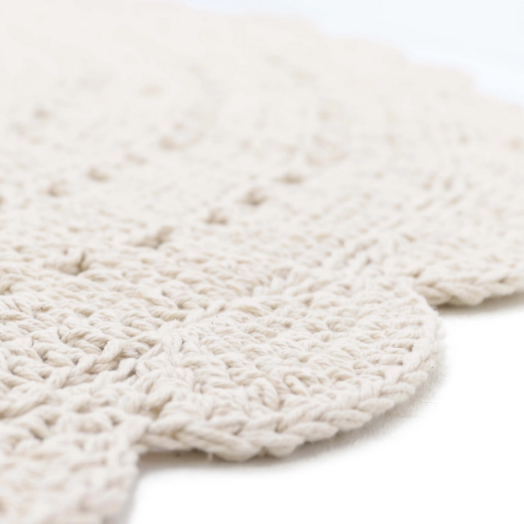 Dywan okrągły szydełkowany Alma Ecru 120x120 cm