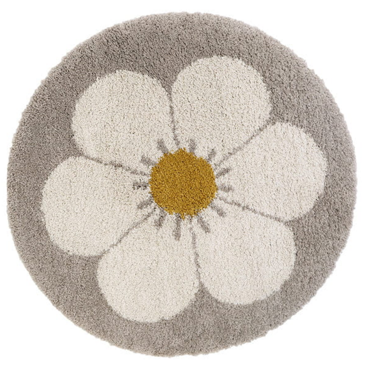 Dywan dziecięcy okrągły BOHEMIAN DAISY beige 120x120 cm