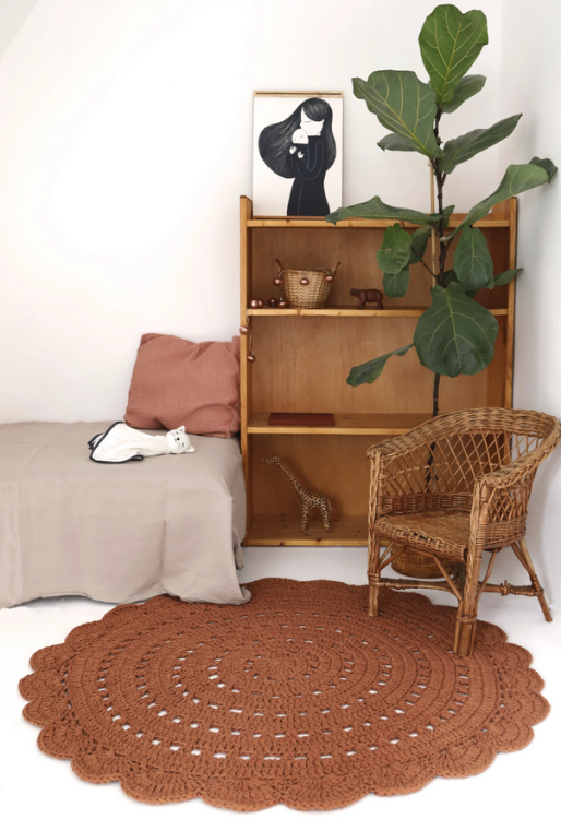 Dywan okrągły szydełkowany Alma Amber 120x120 cm