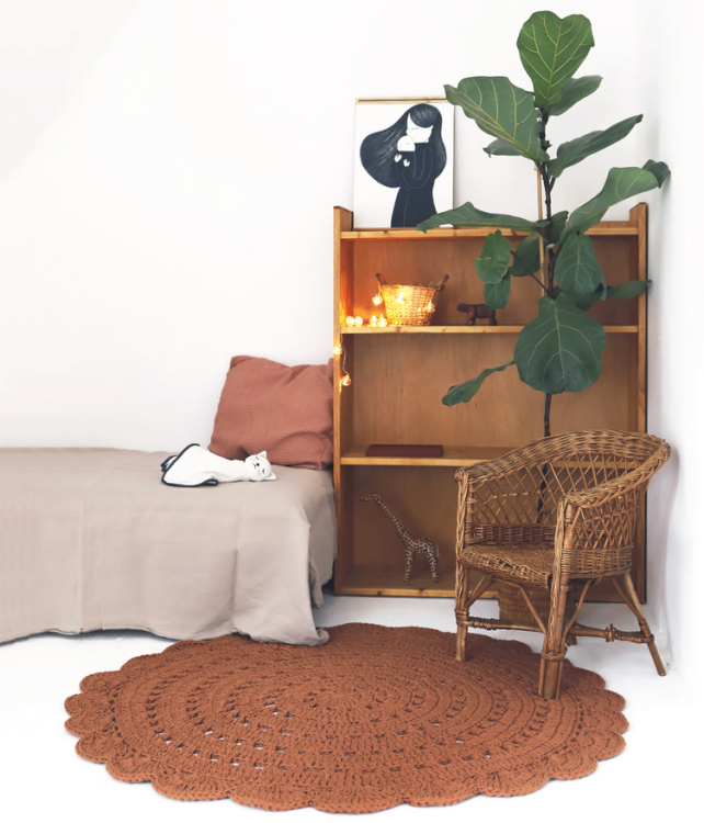 Dywan okrągły szydełkowany Alma Amber 120x120 cm