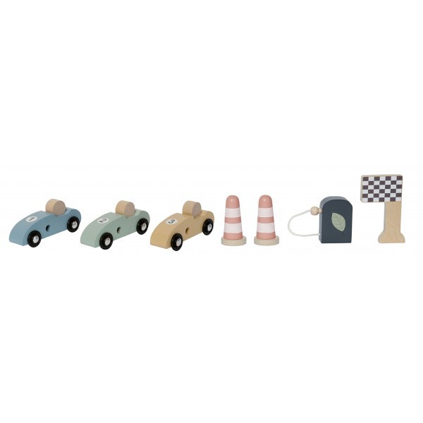 Drewniany tor wyścigowy Jabadabado z trzema autkami