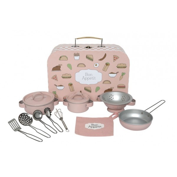 Różowa Walizka Kucharza Jabadabado – zestaw naczyń i przyrządów kuchennych dla dzieci