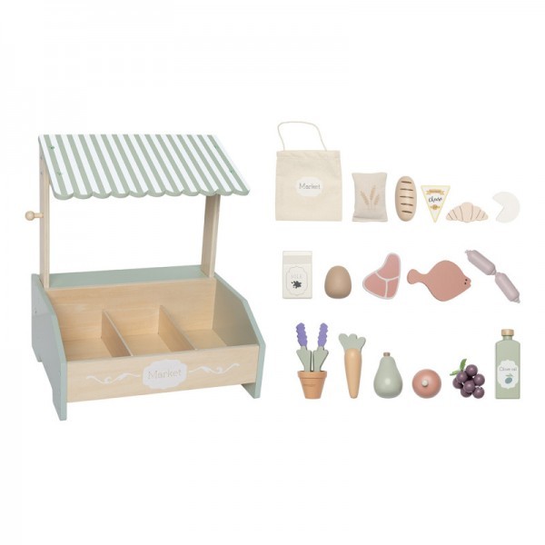 Drewniany Mini Stragan z Akcesoriami Jabadabado – zabawka dla dzieci