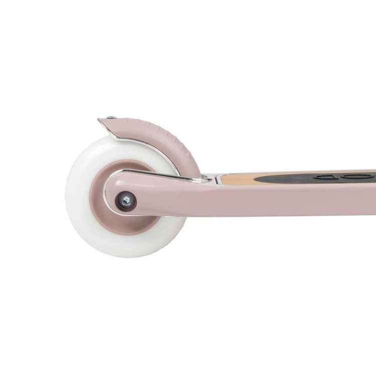 Banwood Hulajnoga Maxi Dusty Pink – różowa hulajnoga vintage dla dzieci z wiklinowym koszykiem