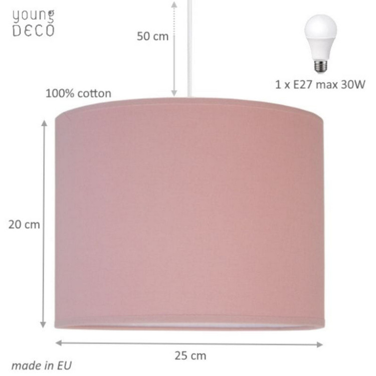 Lampa sufitowa MINI do pokoju dziecięcego PASTELOWY RÓŻ 28cm