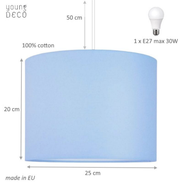 Lampa sufitowa MINI do pokoju dziecięcego BŁĘKITNA 28cm