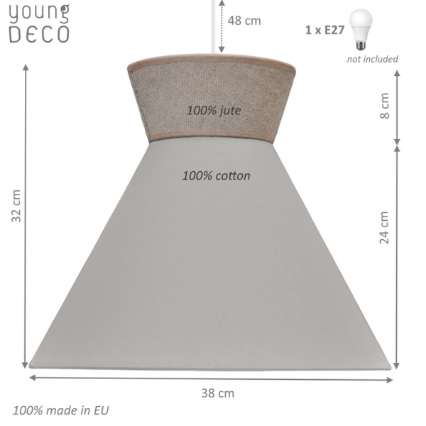 Lampa sufitowa BOHO KIELICH do pokoju dziecięcego KREMOWA