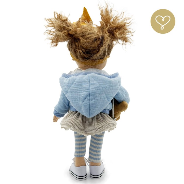 Naturalne włosy alpaki w lalce Blue Lullu Dolls