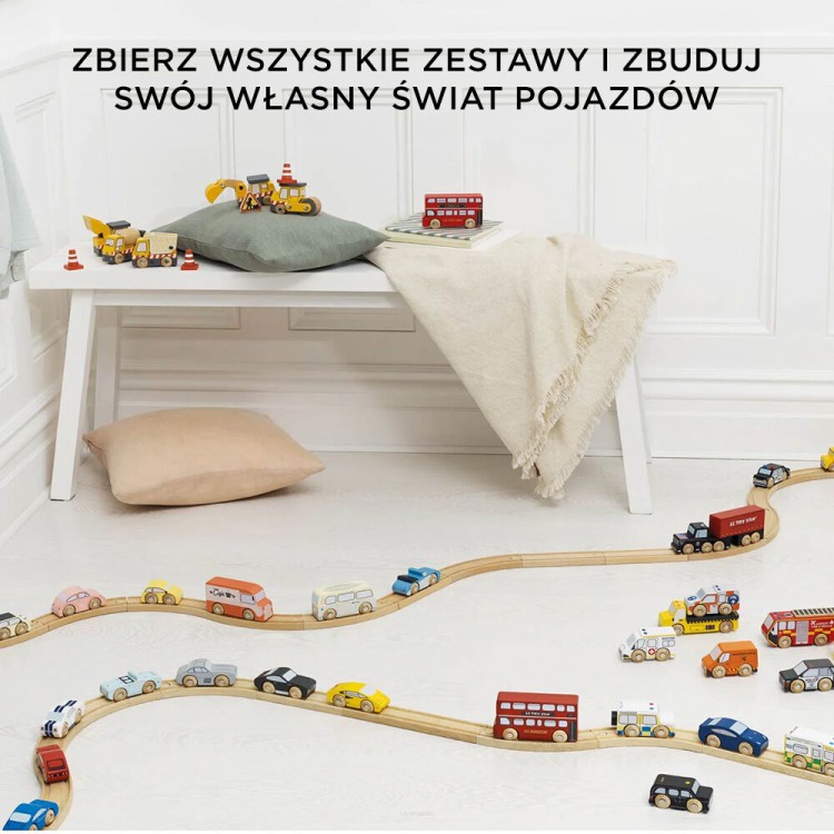 Zestaw drewnianych samochodów ciężarowych Le Toy Van – ekologiczne auta dla dzieci z drewna FSC®