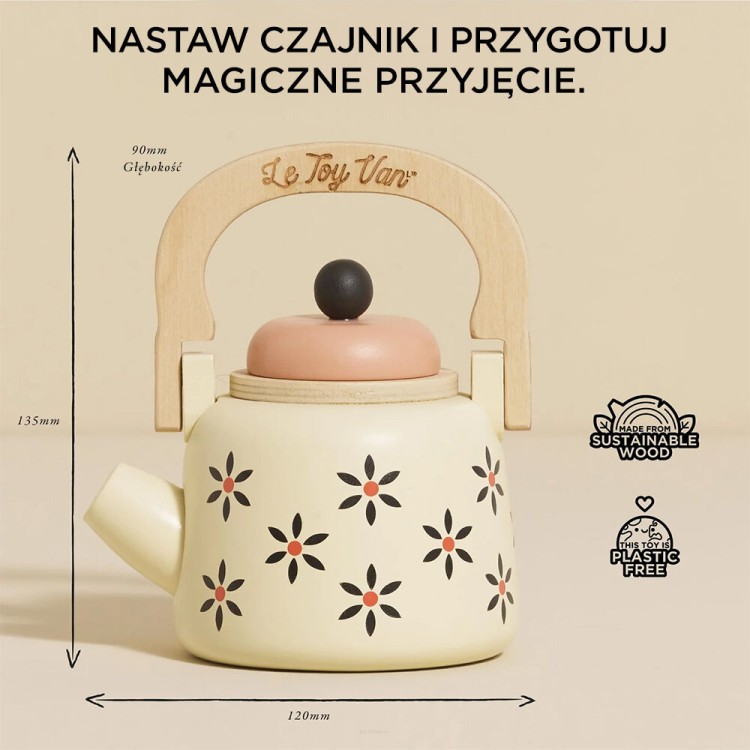 Drewniany czajniczek Le Toy Van – zabawka kuchnia dla dzieci