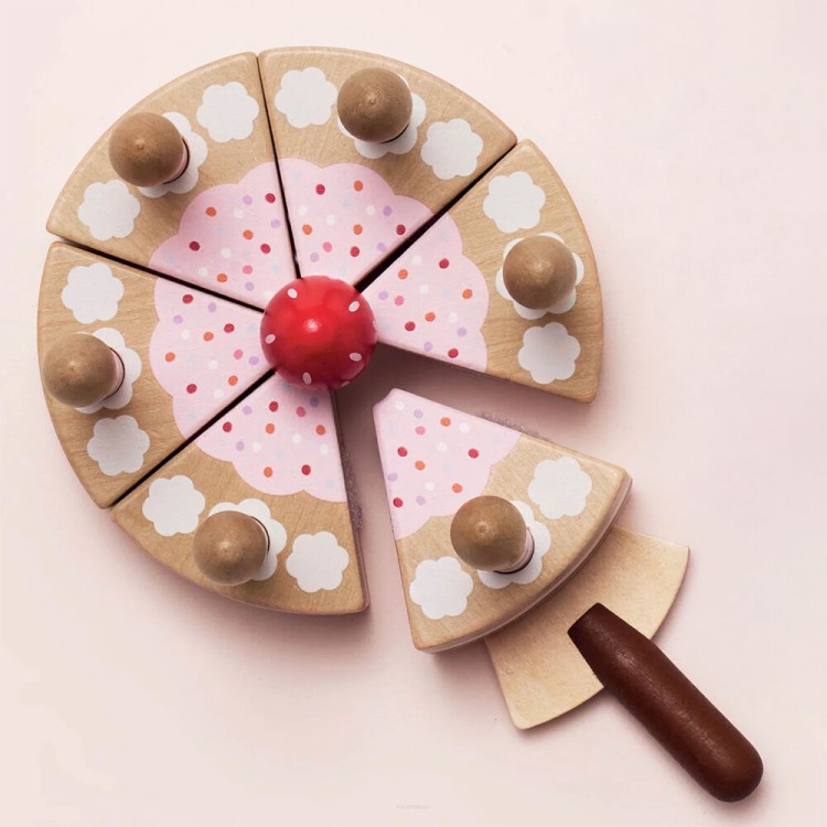 Drewniany tort urodzinowy Le Toy Van ze świeczkami