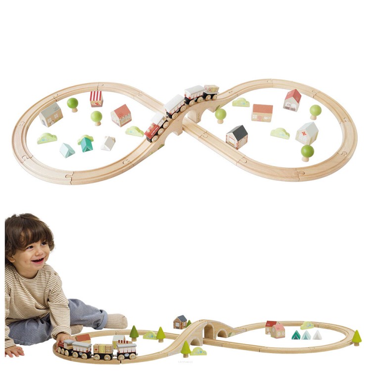Drewniana kolejka 40 elementów Le Toy Van