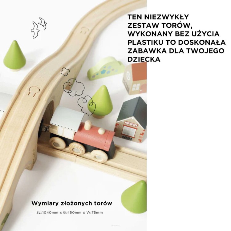 Drewniana kolejka 40 elementów Le Toy Van