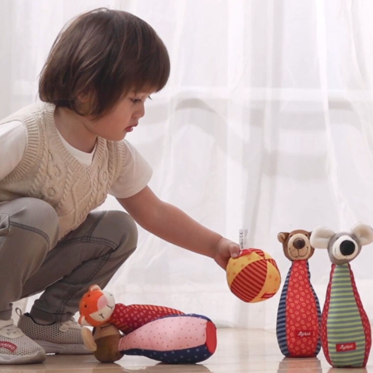 Zestaw miękkich kręgli patchwork dla dzieci sigikid