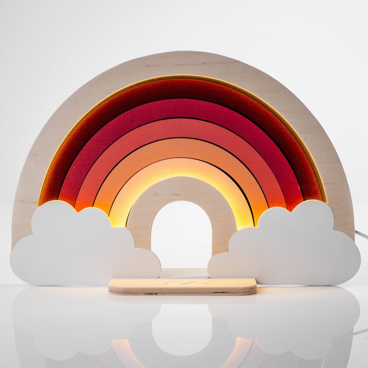 Drewniana lampka Led dla dzieci Tęcza