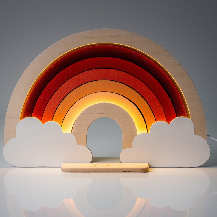 Drewniana lampka Led dla dzieci Tęcza