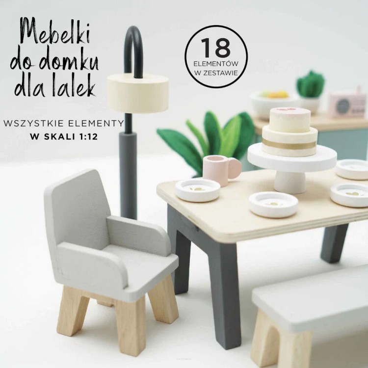 drewniane mebelki do domku dla lalek jadalnia Daisylane Le Toy Van