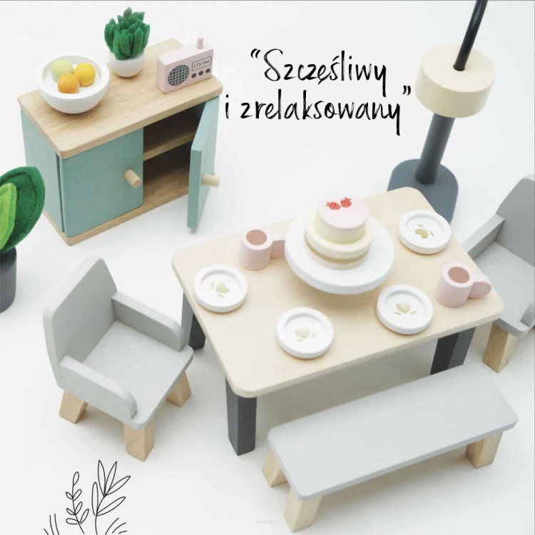drewniane mebelki do domku dla lalek jadalnia Daisylane Le Toy Van