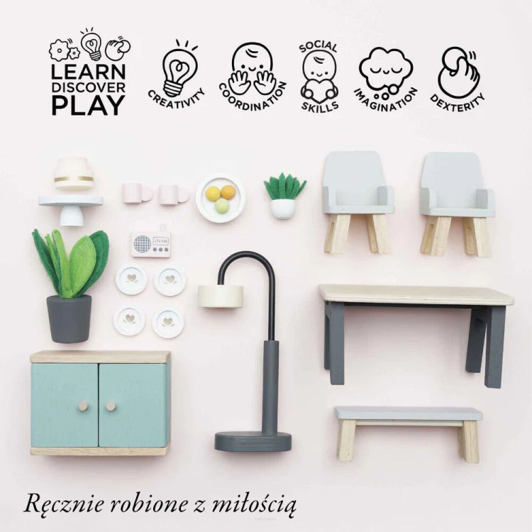 drewniane mebelki do domku dla lalek jadalnia Daisylane Le Toy Van