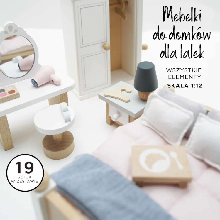 drewniane mebelki do domku dla lalek sypialnia Daisylane Le Toy Van