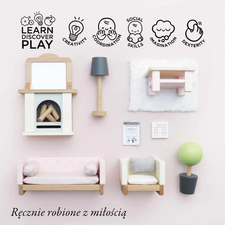 Drewniane mebelki do domku dla lalek salon Daisylane Le Toy Van