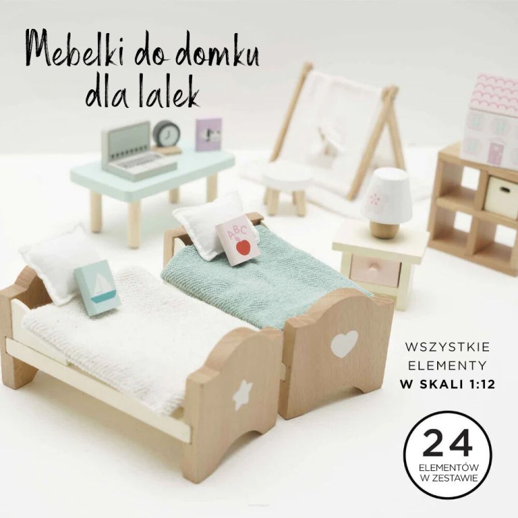 Zestaw mebli dziecięcych do domku dla lalek FSC Le Toy Van