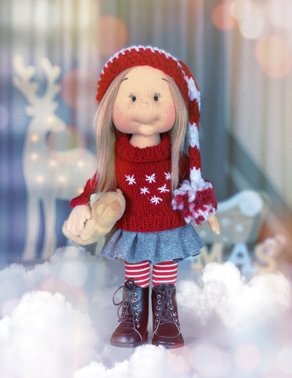 Szmaciana lalka Gwiazdka Lullu Dolls z naturalnymi włosami alpaki