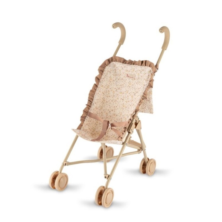 Wózek spacerówka Teresa Asi 3712201 dla lalek do 57 cm w beżowo–kakaowej kolorystyce z torebką
