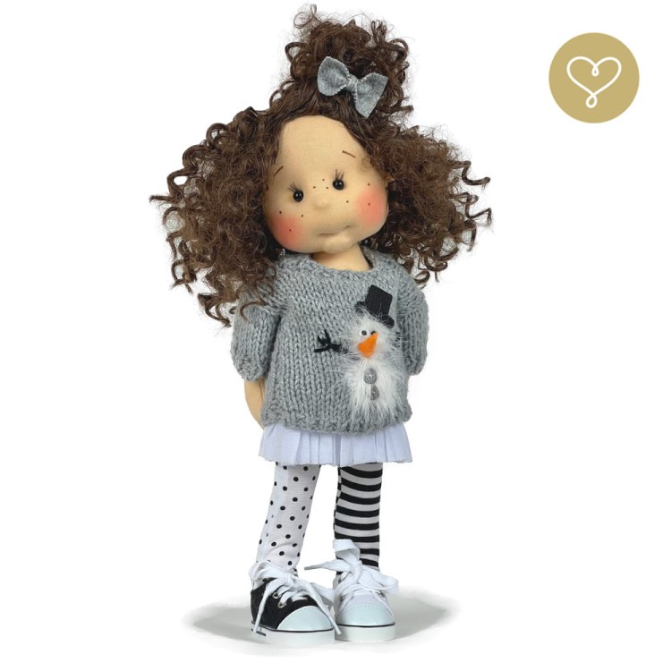 Szmaciana lalka dla dzieci Nadia z ruchomym szkieletem ~38 cm