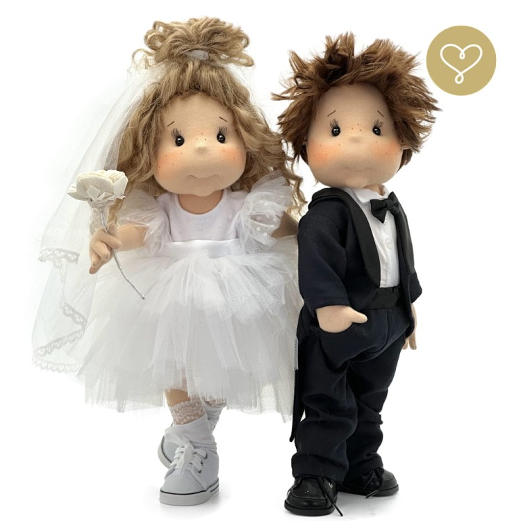 Wyjątkowa Para – szmaciane lalki dla dzieci i kolekcjonerów 38 cm