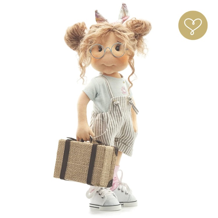 Szmaciana lalka Zosia Lullu Dolls z naturalnymi włosami alpaki