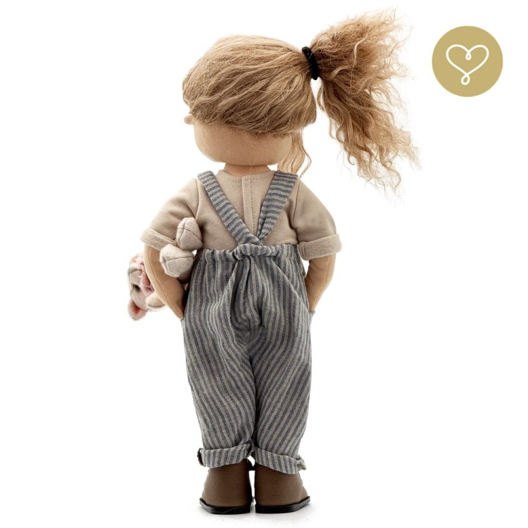 Ręcznie szyta szmaciana lalka Lullu Dolls z włosami z alpaki