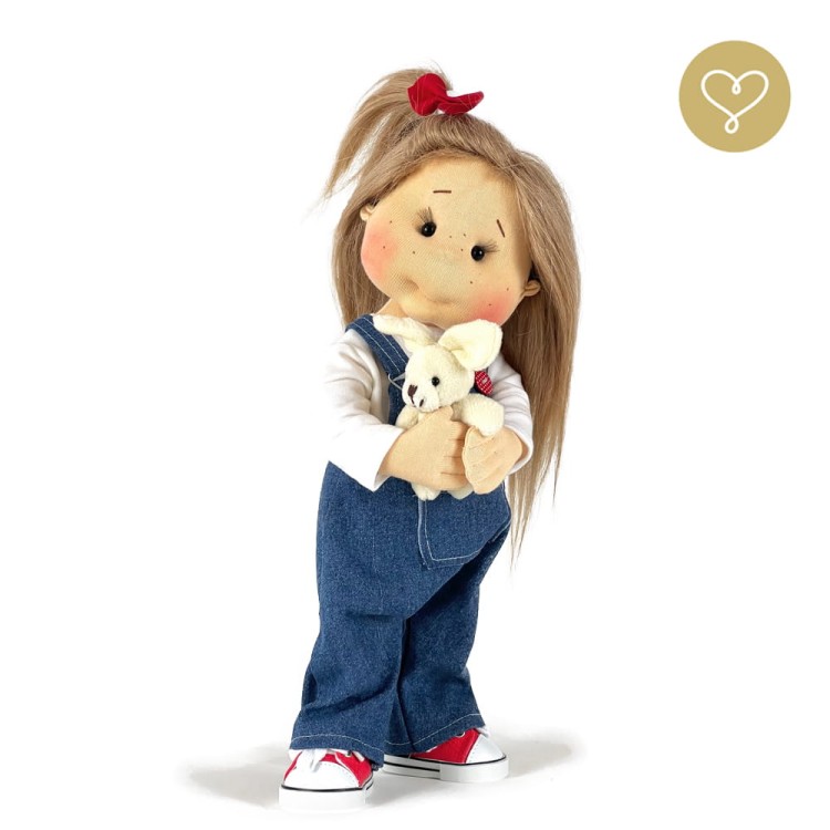 Lalka Weronika Lullu Dolls – detale twarzy i włosów z alpaki