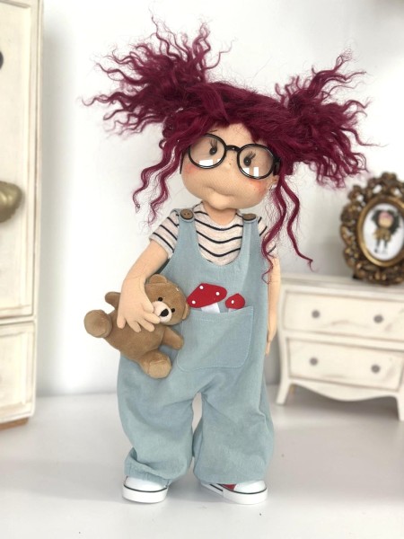 Ręcznie szyta lalka Tess 38 cm – Lullu Dolls, wersja kolekcjonerska