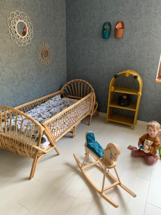 Drewniany konik na biegunach Naturalny