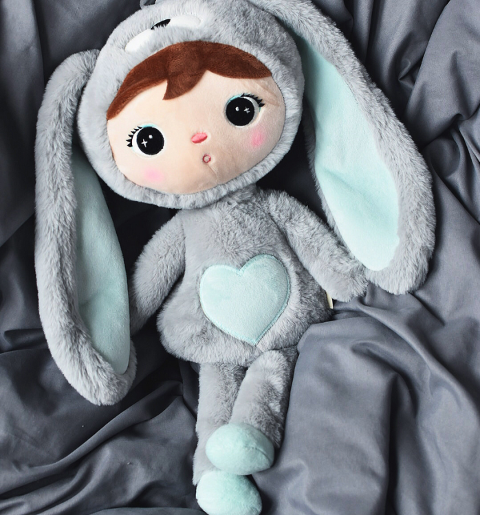 Lalka Metoo Szaro- miętowy Królik 50 cm - PERSONALIZACJA