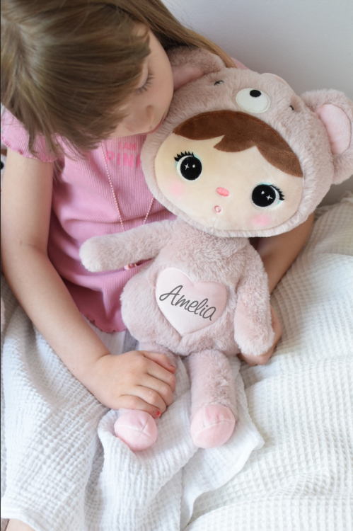Lalka Metoo Różowy Miś 50 cm - PERSONALIZACJA