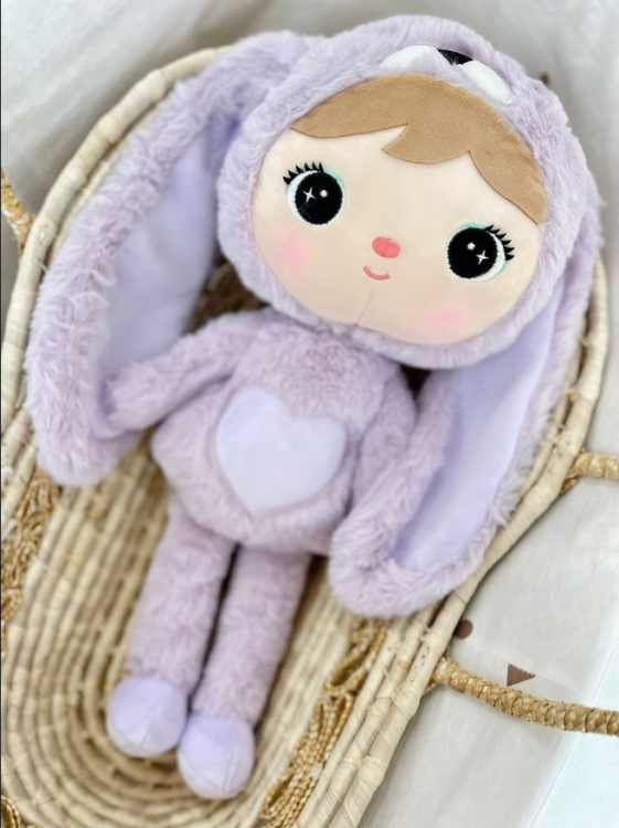 Lalka Metoo Liliowy Królik 50 cm - PERSONALIZACJA