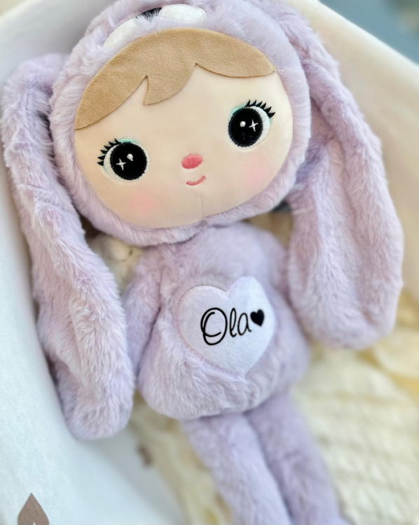 Lalka Metoo Liliowy Królik 50 cm - PERSONALIZACJA