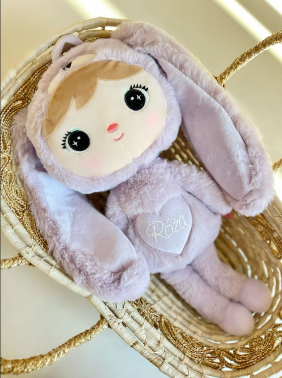 Lalka Metoo Liliowy Królik 50 cm - PERSONALIZACJA
