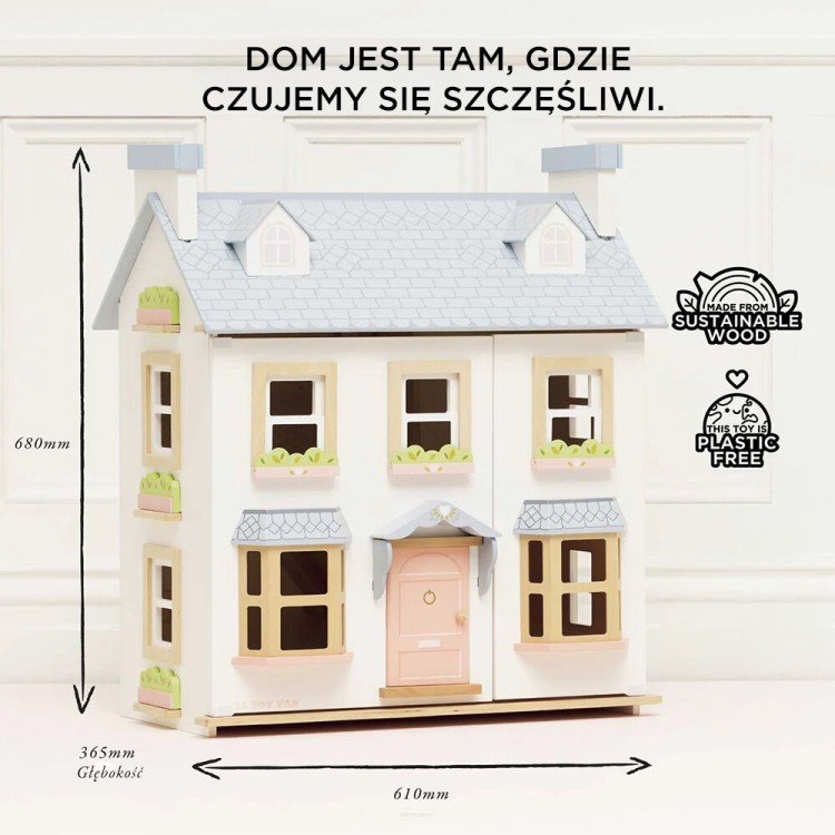 Trzypiętrowy domek dla lalek z ogrodem – Le Toy Van