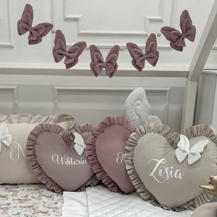 Girlanda Motylki Velvet Delikatny Róż
