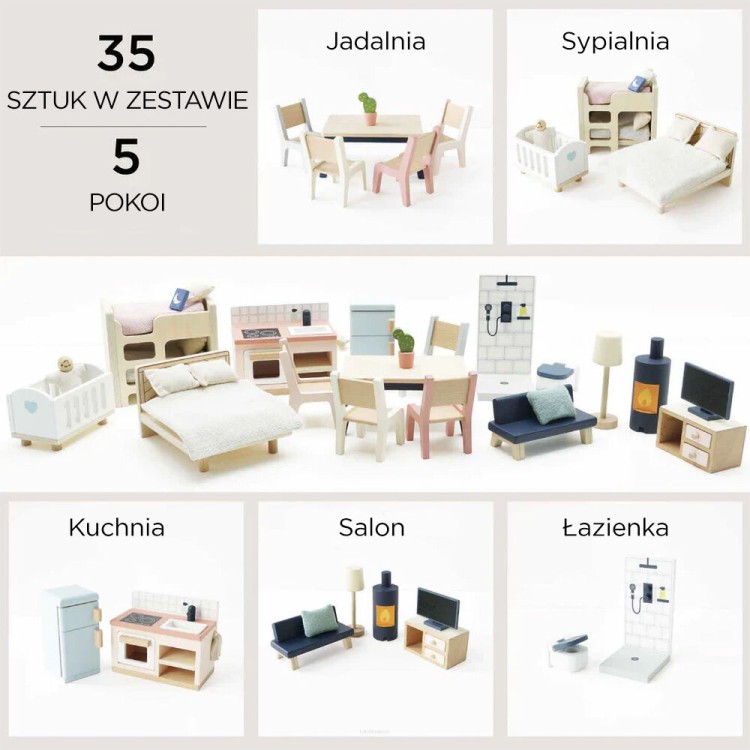 zestaw startowy mebelków dla lalek le toy van