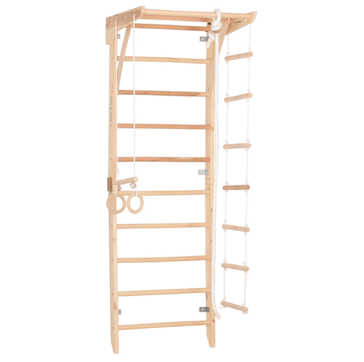 Drabinka gimnastyczna dla dzieci z akcesoriami Kinder 2 Rinagym Naturalna
