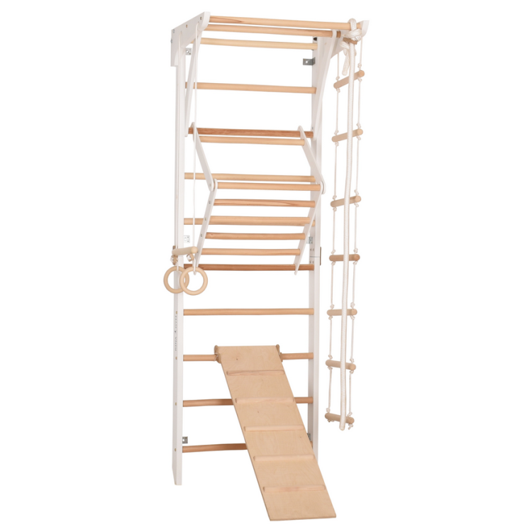 Drabinka gimnastyczna dla dziecka z akcesoriami Sport Rinagym Biała
