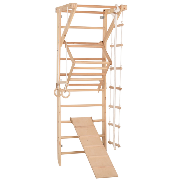 Drabinka gimnastyczna dla dziecka z akcesoriami Sport Rinagym Naturalna